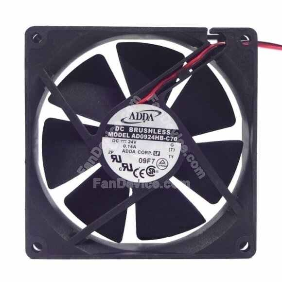 ADDA AD0924HB-C70 DC 24V 0.14A 2 Wires Axial Cooling Fan