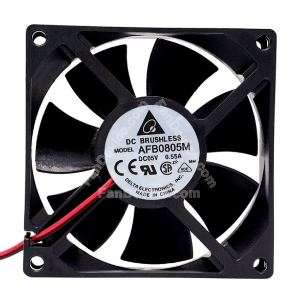 Delta AFB0805M DC 5V 0.55A 2 Wires Axial Cooling Fan
