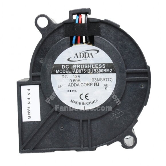 ADDA AB07512UB300BM2 DC 12V 0.60A 7530 Blower Brushless Cooling Fan