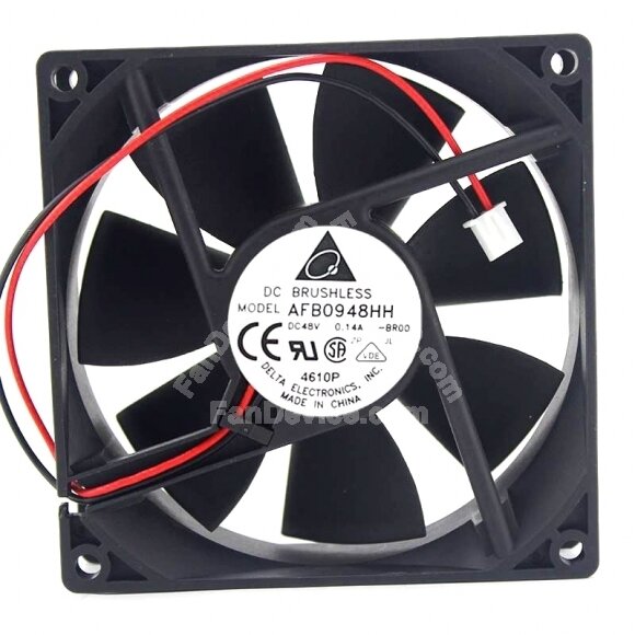 Delta AFB0948HH DC 48V 0.14A 2 Wires / 3 Wires Axial Cooling Fan