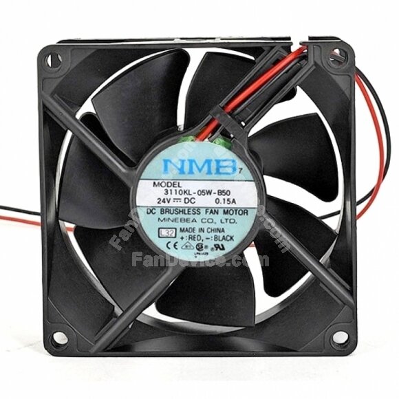 NMB 3110KL-05W-B50 DC 24V 0.15A 2 Wires Axial Cooling Fan