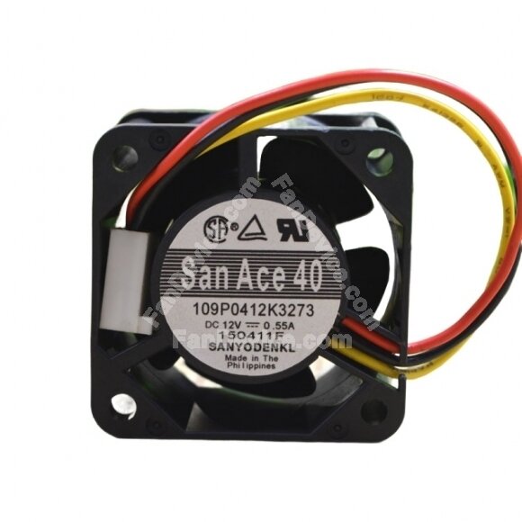 Sanyo Denki San Ace 40 109P0412K3273 DC 12V 0.55A 2 Wires / 3 Wires Axial Cooling Fan