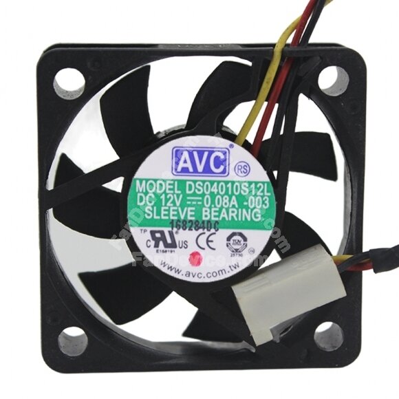 AVC DS04010S12L DC 12V 0.08A 2 Wires / 3 Wires Axial Cooling Fan