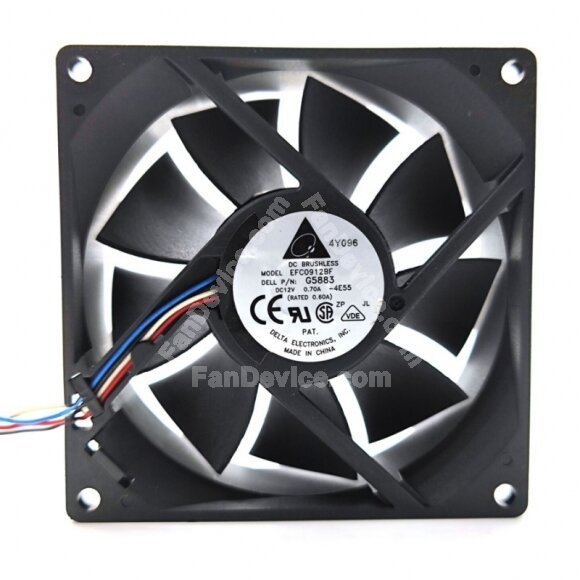 Delta EFC0912BF DC 12V 0.70A 3 Wires / 4 Wires Axial Cooling Fan