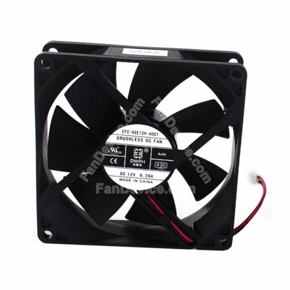 DWPH EFC-09E12H-A001 DC 12V 0.28A 2 Wires Axial Cooling Fan