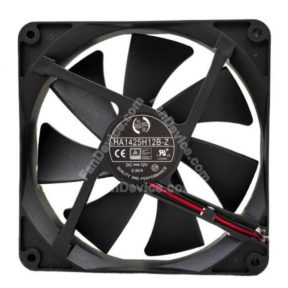 ONG HUA HA1425H12B-Z DC 12V 0.50A 2 Wires Axial Cooling Fan
