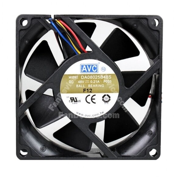AVC DA08025B48S DC 48V 0.21A 2 Wires / 3 Wires / 4 Wires Axial Cooling Fan