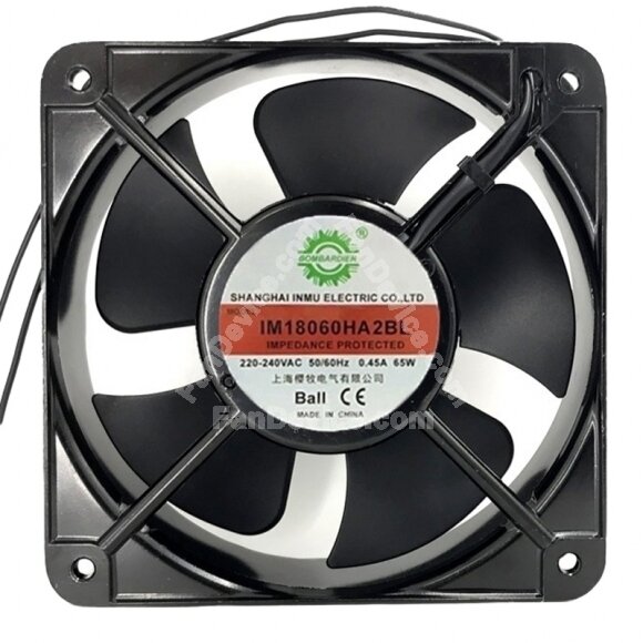 BOMBARDIER IM18060HA2BL AC 220-240V 0.45A 65W 18060 Axial Cooling Fan