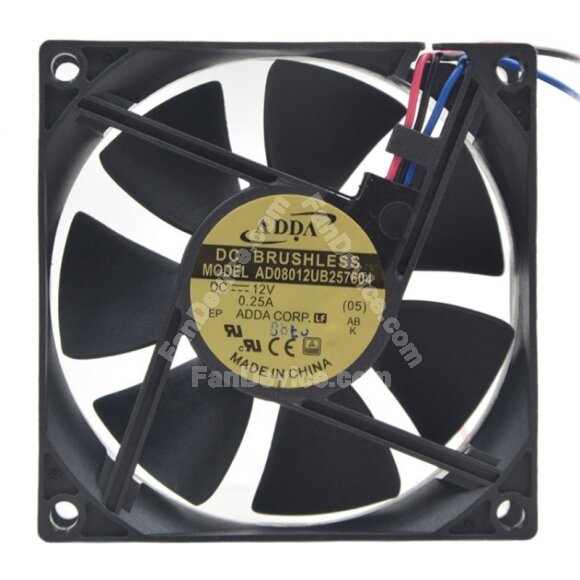 ADDA AD0812UB257604 DC 12V 0.25A 8025 Axial Brushless Cooling Fan
