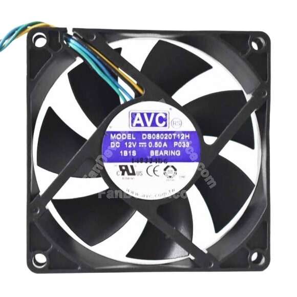 AVC DS08020T12H DC 12V 0.50A 8020 Axial Cooling Fan