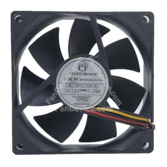 PELKO Motors C8025H12BPCB2 DC 12V 0.18A 8025 Axial Brushless Cooling Fan