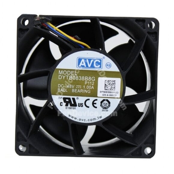 AVC DYTB0838B8G DC 48V 1.00A 4 Wires Axial Cooling Fan