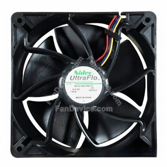 Nidec W12E12BS11B5-57 DC 12V 1.65A 4 Wires Axial Cooling Fan