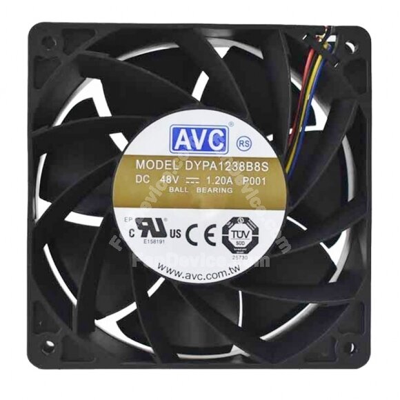 AVC DYPA1238B8S DC 48V 1.20A 12038 Axial Ball Bearing Cooling Fan