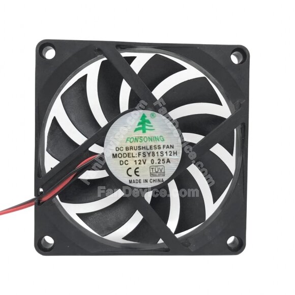 FONSONING FSY81S12H DC 12V 0.25A 8010 Axial Brushless Cooling Fan