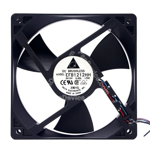Delta EFB1212HH DC 12V 0.45A 2 Wires / 3 Wires / 4 Wires Axial Cooling Fan