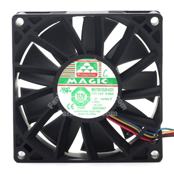 MAGIC MGT8012UB-W25 DC 12V 0.66A 8025 Axial Cooling Fan