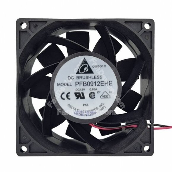 Delta PFB0912EHE DC 12V 0.88A 2 Wires Axial Cooling Fan