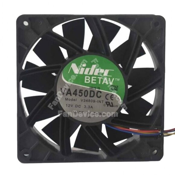 Nidec VA450DC V34809-INT DC 12V 3.3A 12038 Axial Cooling Fan