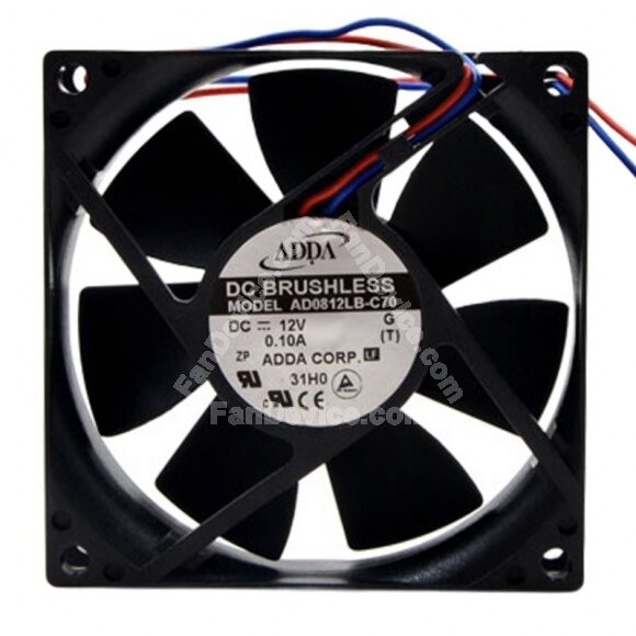 ADDA AD0812LB-C70 DC 12V 0.10A 8020 Axial Brushless Cooling Fan