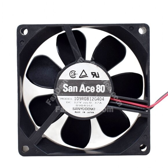 Sanyo Denki San Ace 80 109R0812G404 DC 12V 0.37A 8025 Axial Cooling Fan