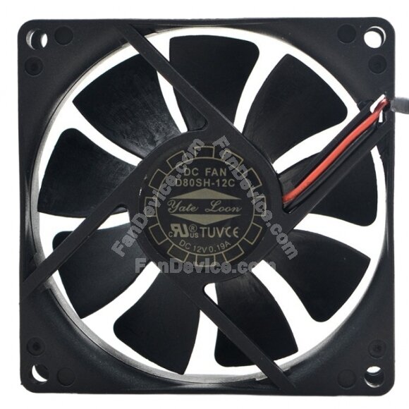 Yate Loon D80SH-12C DC 12V 0.19A 8020 Axial Cooling Fan