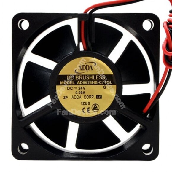 ADDA AD0624HB-C71GL DC 24V 0.09A 6025 Axial Brushless Cooling Fan