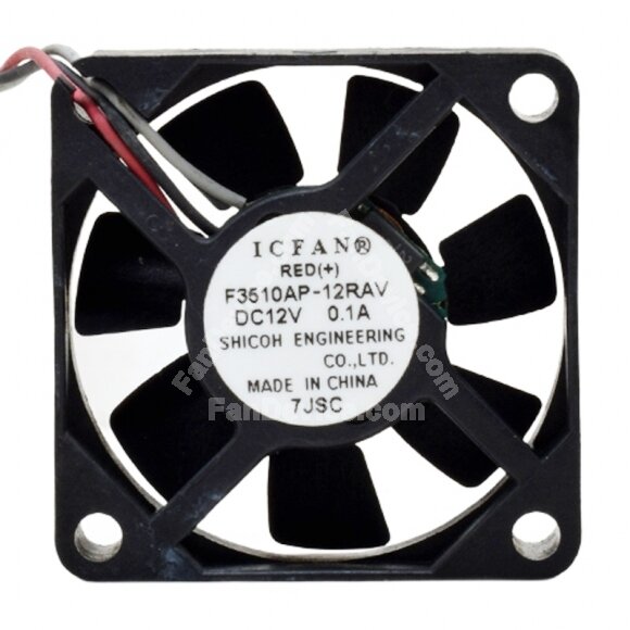 ICFAN F3510AP-12RAV DC 12V 0.1A 3510 Axial Cooling Fan