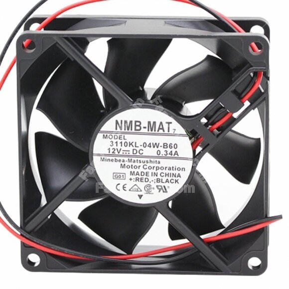 NMB-MAT 3110KL-04W-B60 DC 12V 0.34A 8025 Axial Cooling Fan