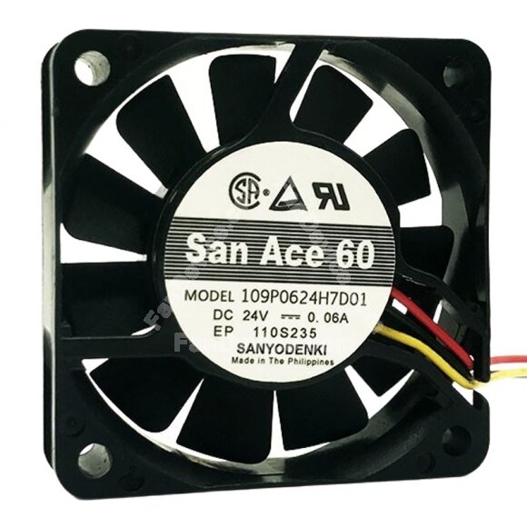 Sanyo Denki 109P0624H7D01 DC 24V 0.06A 6015 Axial Cooling Fan