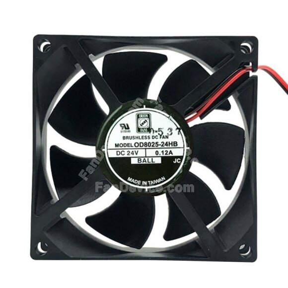 ORION FANS OD8025-24HB DC 24V 0.12A 2 Wires Axial Cooling Fan