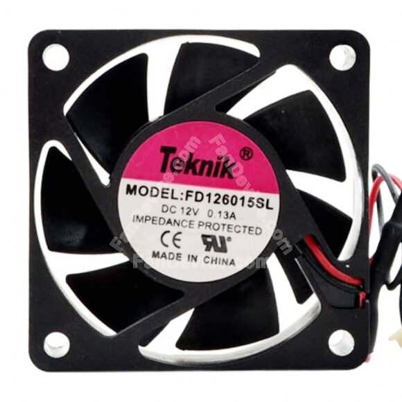 Teknik FD126015SL DC 12V 0.13A 6015 Axial Cooling Fan