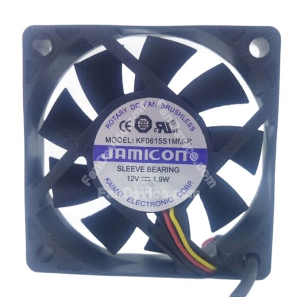 JAMICON KF0615S1MM-R DC 12V 1.9W 6015 Axial Sleeve Bearing Cooling Fan