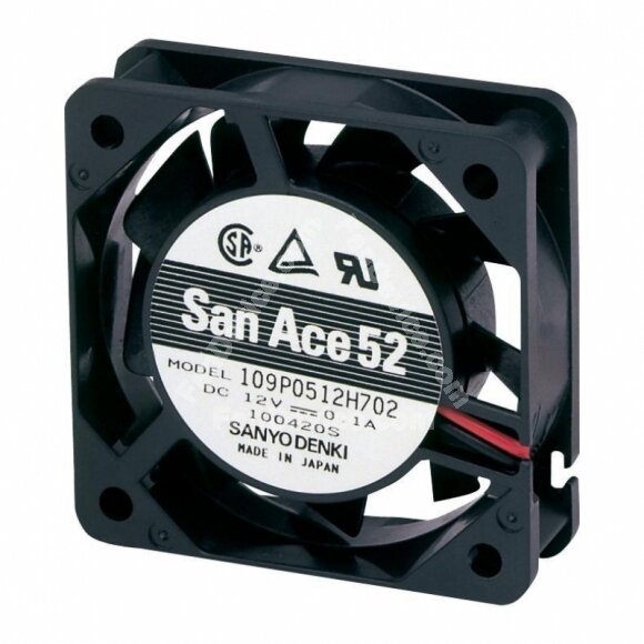 Sanyo Denki 109P0512H702 DC 12V 0.1A 2 Wires Axial Cooling Fan
