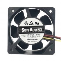 Sanyo Denki 109R0612H401 DC 12V 0.11A 2 Wires / 3 Wires Axial Cooling Fan