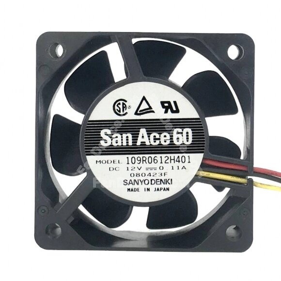 Sanyo Denki 109R0612H401 DC 12V 0.11A 2 Wires / 3 Wires Axial Cooling Fan