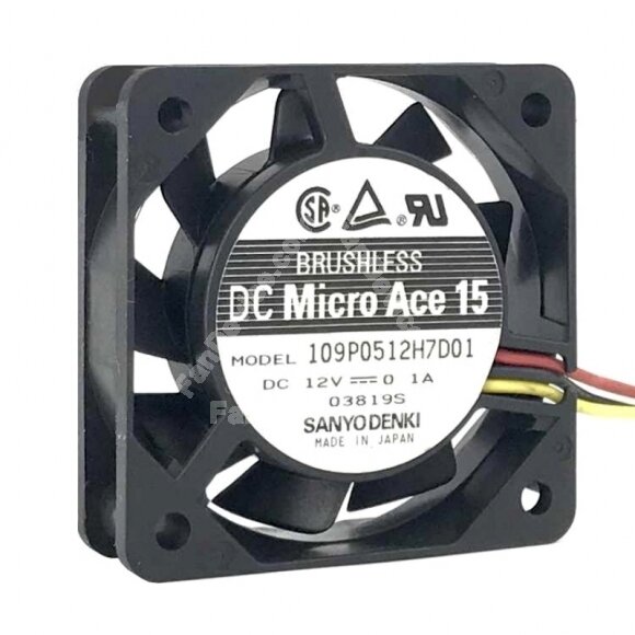 Sanyo Denki 109P0512H7D01 DC 12V 0.1A 2 Wires / 3 Wires / 4 Wires Axial Cooling Fan