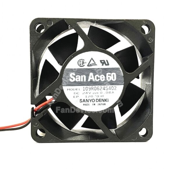 Sanyo 109R0624S402 DC 24V 0.08A 2 Wires Axial Cooling Fan