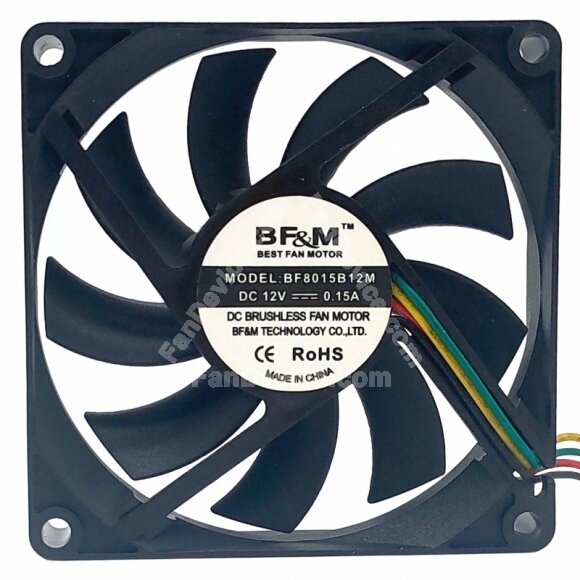 BF&M BF8015B12M DC 12V 0.15A 2 Wires / 3 Wires Brushless Axial Cooling Fan