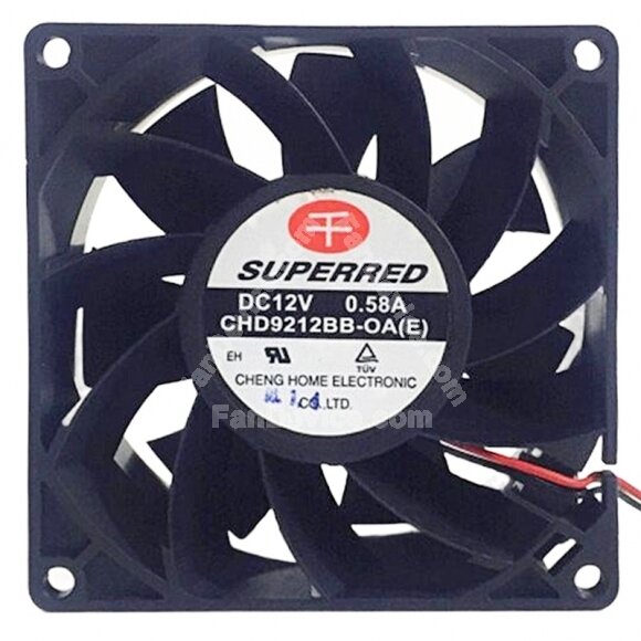 SuperRed CHD9212BB-OA(E) DC 12V 0.58A 2 Wires / 3 Wires Axial Cooling Fan
