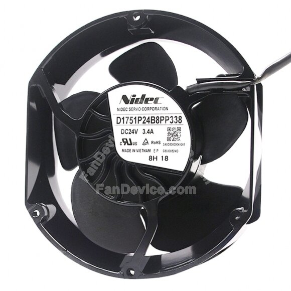 Nidec D1751P24B8PP338 DC 24V 3.4A 2 Wires Axial Cooling Fan