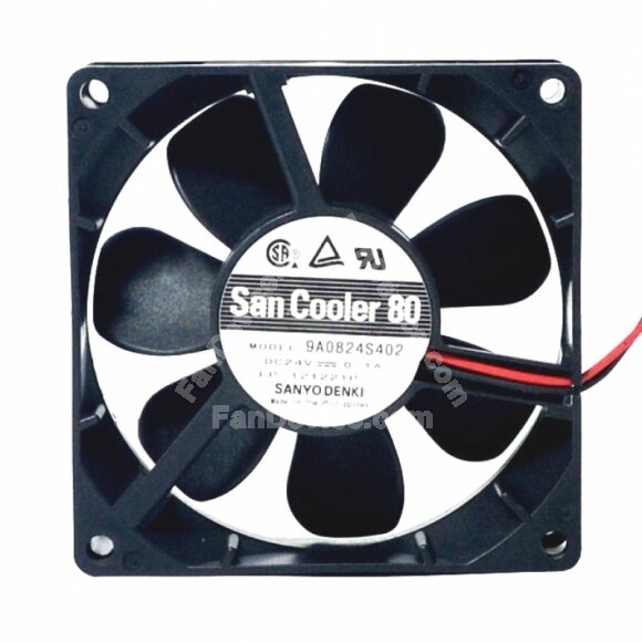 Sanyo Denki 9A0824S402 DC 24V 0.1A 2 Wires / 3 Wires Axial Cooling Fan