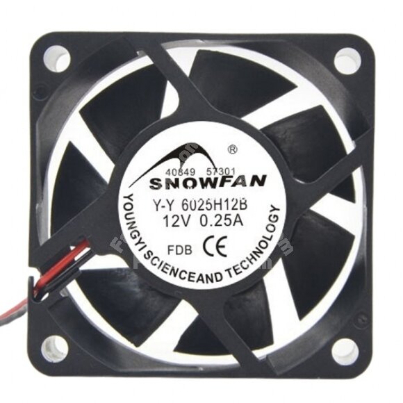 SNOWFAN Y-Y 6025H12B DC 12V 0.25A 6025 Axial Cooling Fan