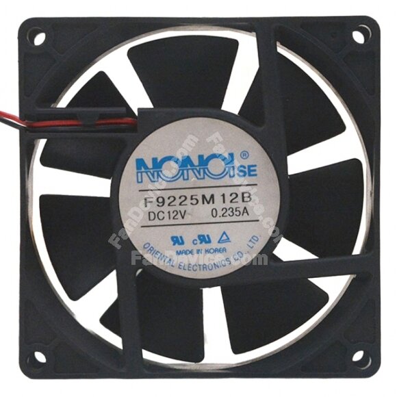 NONOISE F9225M12B DC 12V 0.235A 2 Wires Axial Cooling Fan