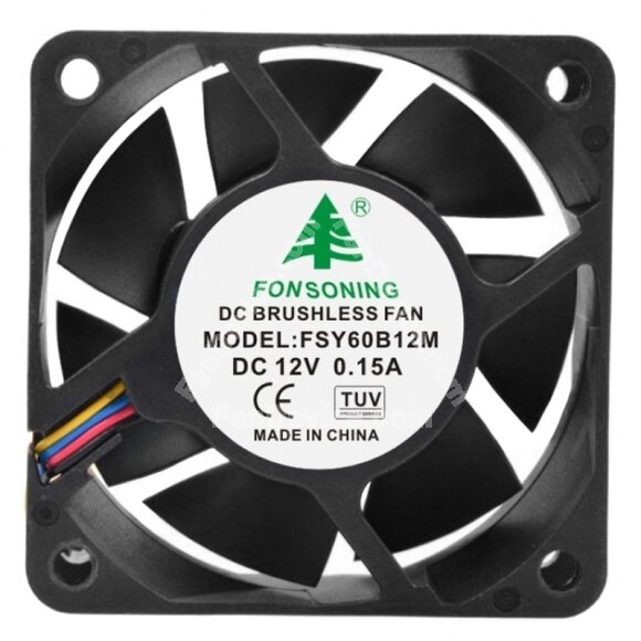 FONSONING FSY60B12M DC 12V 0.15A 2 Wires / 3 Wires / 4 Wires Brushless Axial Cooling Fan