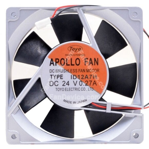 APOLLO FAN ID12A7H DC 24V 0.27A 2 Wires / 3 Wires Brushless Axial Cooling Fan