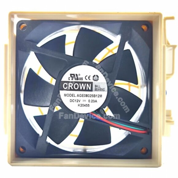 CROWN AGE08025B12M DC 12V 0.23A 4 Wires Ball Bearing Axial Cooling Fan