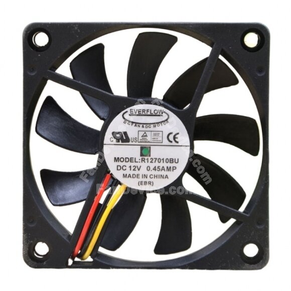 EVERFLOW R127010BU DC 12V 0.45A 2 Wires / 3 Wires / 4 Wires Axial Cooling Fan