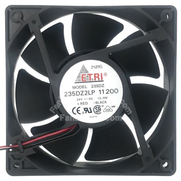 ETRI 235DZ2LP 11200 DC 24V 12.0W 2 Wires 12038 Axial Cooling Fan
