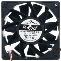 BeCool 12038BVM-M1R DC 12V 1.55A 4 Wires Ball Bearing PWM Axial Fan
